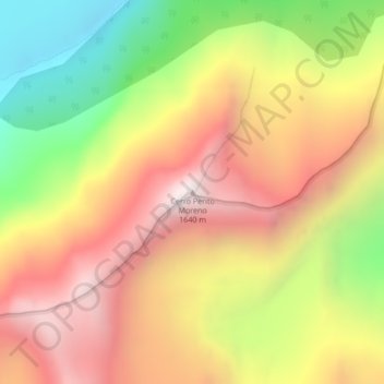 Mapa topográfico Cerro Perito Moreno, altitud, relieve
