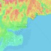 Mapa topográfico Baie-Comeau, altitud, relieve