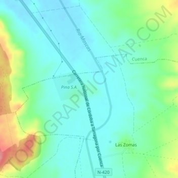 Mapa topográfico Las Islas, altitud, relieve