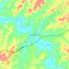 Mapa topográfico Quitandinha, altitud, relieve