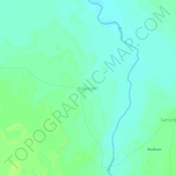 Mapa topográfico Kousseri, altitud, relieve