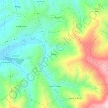 Mapa topográfico Bocado, altitud, relieve