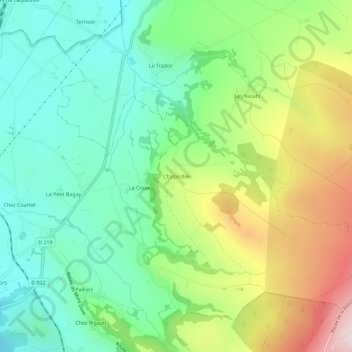 Mapa topográfico L'Estomble, altitud, relieve