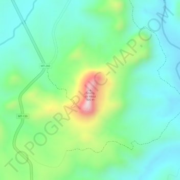 Mapa topográfico Morro da Mesa, altitud, relieve