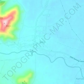 Mapa topográfico Balla, altitud, relieve
