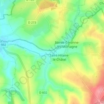 Mapa topográfico Longpré, altitud, relieve