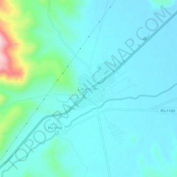 Mapa topográfico Laraqueri, altitud, relieve