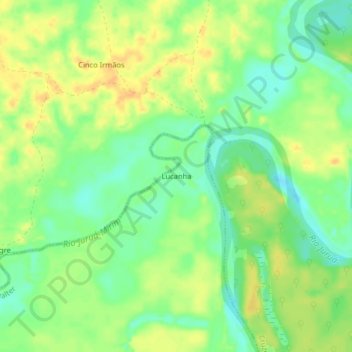 Mapa topográfico Lucanha, altitud, relieve