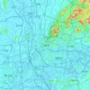 Mapa topográfico Guangzhou, altitud, relieve