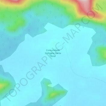 Mapa topográfico Comunidade Indígena Santa Rosa, altitud, relieve