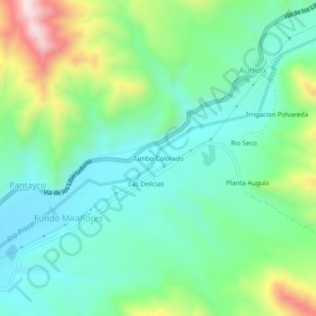 Mapa topográfico Tambo Colorado, altitud, relieve