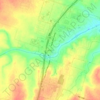 Mapa topográfico Salado, altitud, relieve