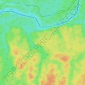 Mapa topográfico Brasil, altitud, relieve
