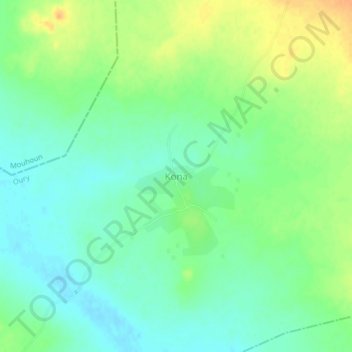 Mapa topográfico Kona, altitud, relieve