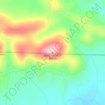 Mapa topográfico Wolf Pinnacle, altitud, relieve