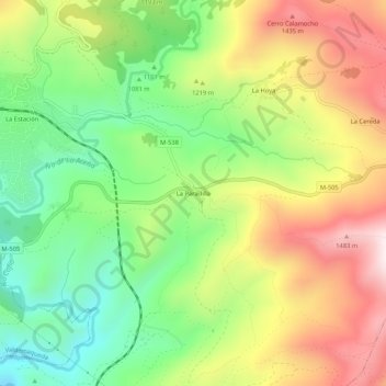 Mapa topográfico La Paradilla, altitud, relieve