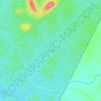 Mapa topográfico Roraima, altitud, relieve