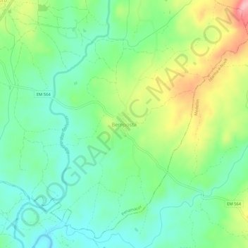 Mapa topográfico Bemposta, altitud, relieve