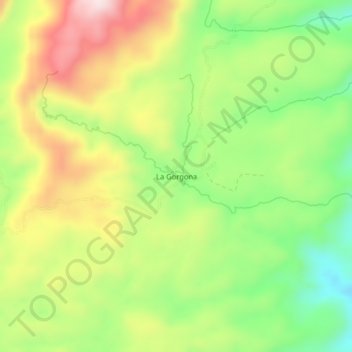 Mapa topográfico La Gorgona, altitud, relieve