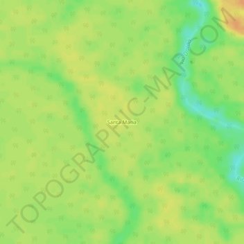 Mapa topográfico Santa Maria, altitud, relieve