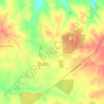 Mapa topográfico Biscainho, altitud, relieve