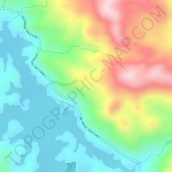 Mapa topográfico Playa, altitud, relieve