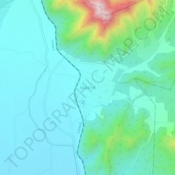 Mapa topográfico Madrid, altitud, relieve