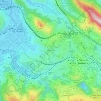 Mapa topográfico Murrieta, altitud, relieve
