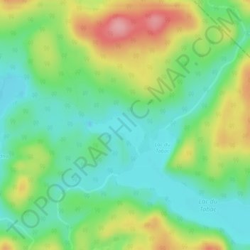 Mapa topográfico Lac Bird, altitud, relieve