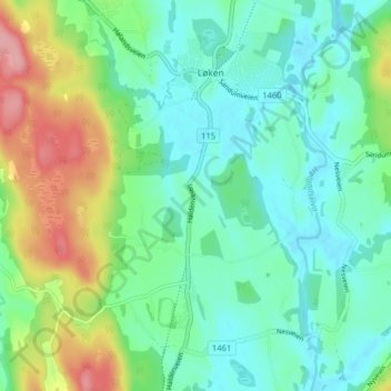 Mapa topográfico Skedsmo, altitud, relieve