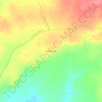 Mapa topográfico Imburana, altitud, relieve