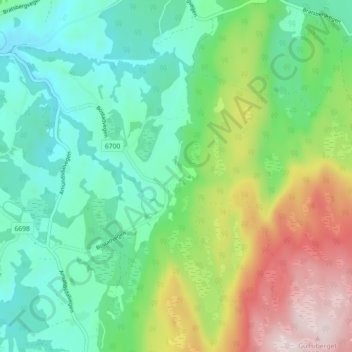 Mapa topográfico Bostad, altitud, relieve