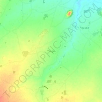 Mapa topográfico Yargo, altitud, relieve