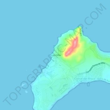 Mapa topográfico Punta Mita, altitud, relieve