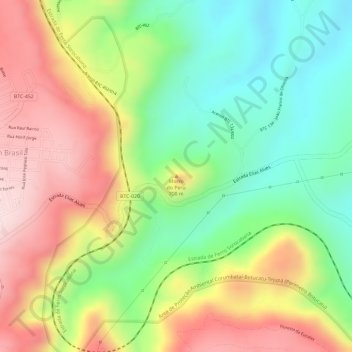 Mapa topográfico Morro do Peru, altitud, relieve