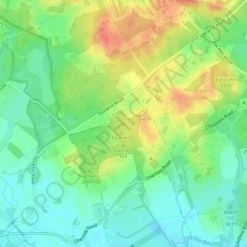 Mapa topográfico Stonehill, altitud, relieve