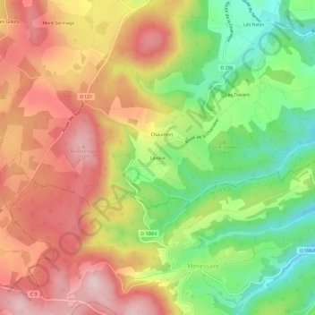 Mapa topográfico Lavaux, altitud, relieve