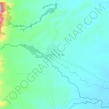 Mapa topográfico Caño Amarillo, altitud, relieve