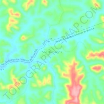 Mapa topográfico São Domingos, altitud, relieve