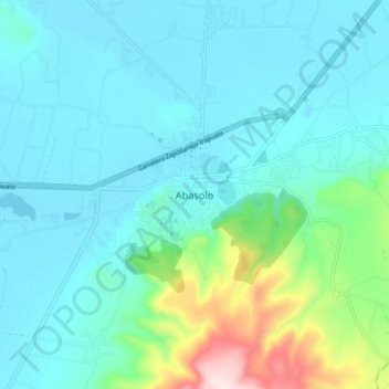 Mapa topográfico Abasolo, altitud, relieve