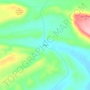 Mapa topográfico Driggs, altitud, relieve