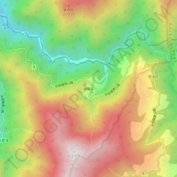 Mapa topográfico Biluxi, altitud, relieve