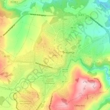 Mapa topográfico Loreto, altitud, relieve