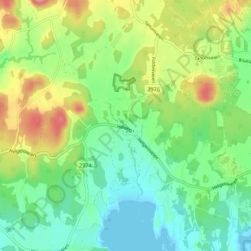 Mapa topográfico Foldvik, altitud, relieve