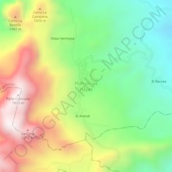Mapa topográfico Plan de las Hayas, altitud, relieve