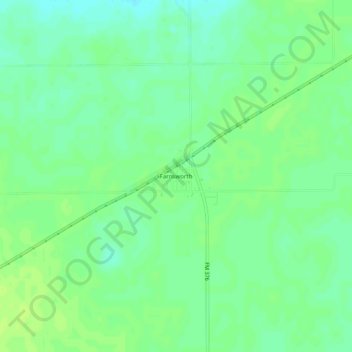 Mapa topográfico Farnsworth, altitud, relieve