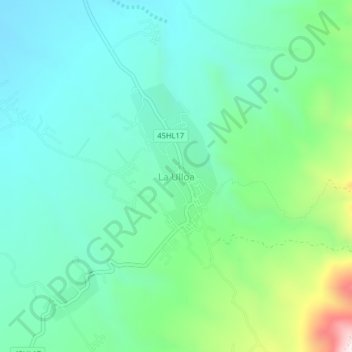 Mapa topográfico La Ulloa, altitud, relieve