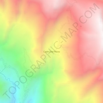 Mapa topográfico Cedro Del Pasto, altitud, relieve