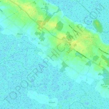Mapa topográfico Luzac, altitud, relieve