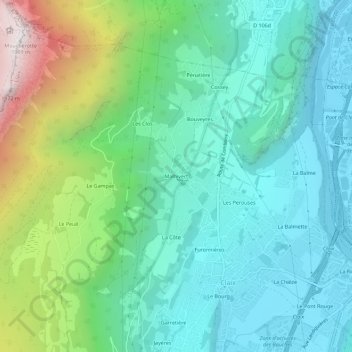 Mapa topográfico Malhivert, altitud, relieve